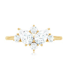 Pear and Round Moissanite Cluster Promise Ring D-VS1 - Rosec Jewels