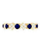 Rosec Jewels-2 CT Natural Blue Sapphire and Diamond Eternity Band Ring