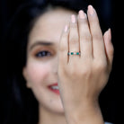 Genuine Emerald and Diamond Eternity Wedding Band AAA - Rosec Jewels