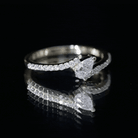 Certified Natural Diamond Promise Ring with Bypass Shank Natural - ( HI-SI ) - Rosec Jewels