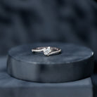 Certified Natural Diamond Promise Ring with Bypass Shank Natural - ( HI-SI ) - Rosec Jewels