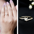 Certified Natural Diamond Promise Ring with Bypass Shank Natural - ( HI-SI ) - Rosec Jewels