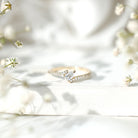Certified Natural Diamond Promise Ring with Bypass Shank Natural - ( HI-SI ) - Rosec Jewels