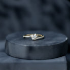 Certified Natural Diamond Promise Ring with Bypass Shank Natural - ( HI-SI ) - Rosec Jewels