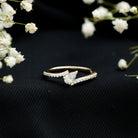 Certified Natural Diamond Promise Ring with Bypass Shank Natural - ( HI-SI ) - Rosec Jewels