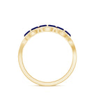 Certified Marquise Cut Blue Sapphire and Diamond Wedding Anniversary Band Ring AAA - Rosec Jewels