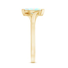 Natural Marquise Ethiopian Rainbow Opal Promise Ring with Bypass Shank AAA - Rosec Jewels