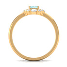 Octagon Aquamarine Engagement Ring with Diamond Halo AAA - Rosec Jewels