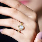 Zircon Teardrop Halo Engagement Ring AAAA - Rosec Jewels