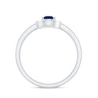 Genuine 0.5 Carat Blue Sapphire and Diamond Pear Halo Engagement Ring AAA - Rosec Jewels