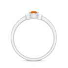 Classic Fire Opal Engagement Ring with Diamond Halo AAA - Rosec Jewels