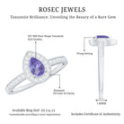 Rosec Jewels-Natural Pear Cut Tanzanite Teardrop Engagement Ring with Diamond Halo