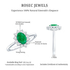 Rosec Jewels-Natural 5X7mm Emerald Oval Engagement Ring with Diamond Halo