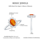 1 CT Princess Diana Inspired Fire Opal and Diamond Engagement Ring AAA - Rosec Jewels