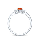 1 CT Princess Diana Inspired Fire Opal and Diamond Engagement Ring AAA - Rosec Jewels