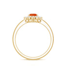 1 CT Princess Diana Inspired Fire Opal and Diamond Engagement Ring AAA - Rosec Jewels