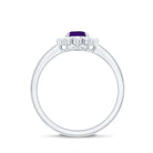 1.5 CT Princess Diana Inspired Amethyst Engagement Ring Diamond Halo AAA - Rosec Jewels