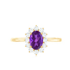 1.5 CT Princess Diana Inspired Amethyst Engagement Ring Diamond Halo AAA - Rosec Jewels
