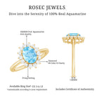 Natural 1 Carat Aquamarine Oval Engagement Ring with Diamond Halo AAA - Rosec Jewels
