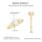 Oval Shaped Moissanite Engagement Ring with Certificate D-VS1 - Rosec Jewels