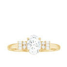 Oval Shaped Moissanite Engagement Ring with Certificate D-VS1 - Rosec Jewels