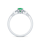 Natural Emerald and Diamond Engagement Ring for Her AAA - Rosec Jewels