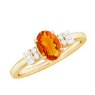 3/4 CT Natural Oval Cut Fire Opal Classic Engagement Ring with Diamond AAA - Rosec Jewels