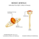 3/4 CT Natural Oval Cut Fire Opal Classic Engagement Ring with Diamond AAA - Rosec Jewels