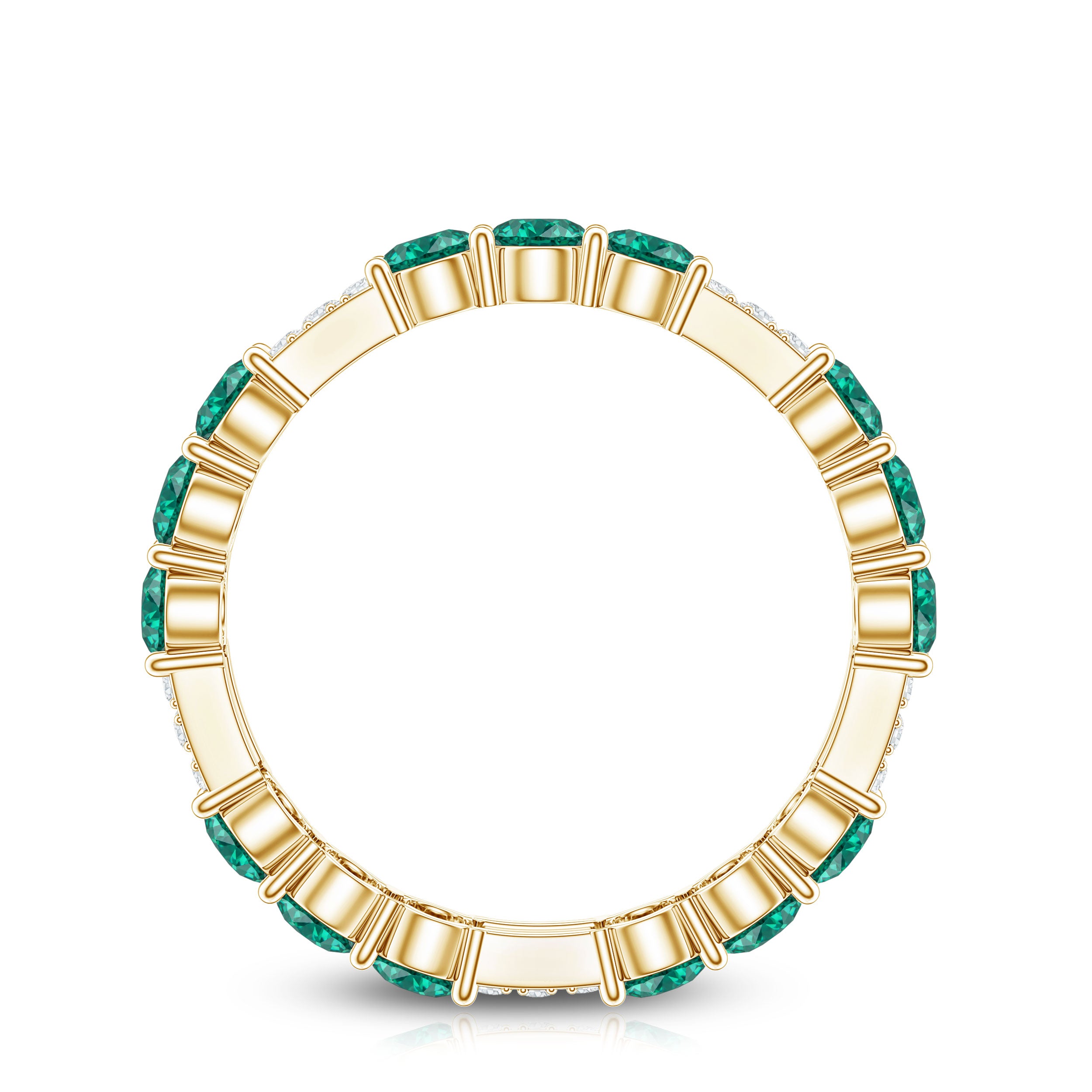 Certified Lab Grown Emerald Diamond Eternity Wedding Band AAAA - Rosec Jewels