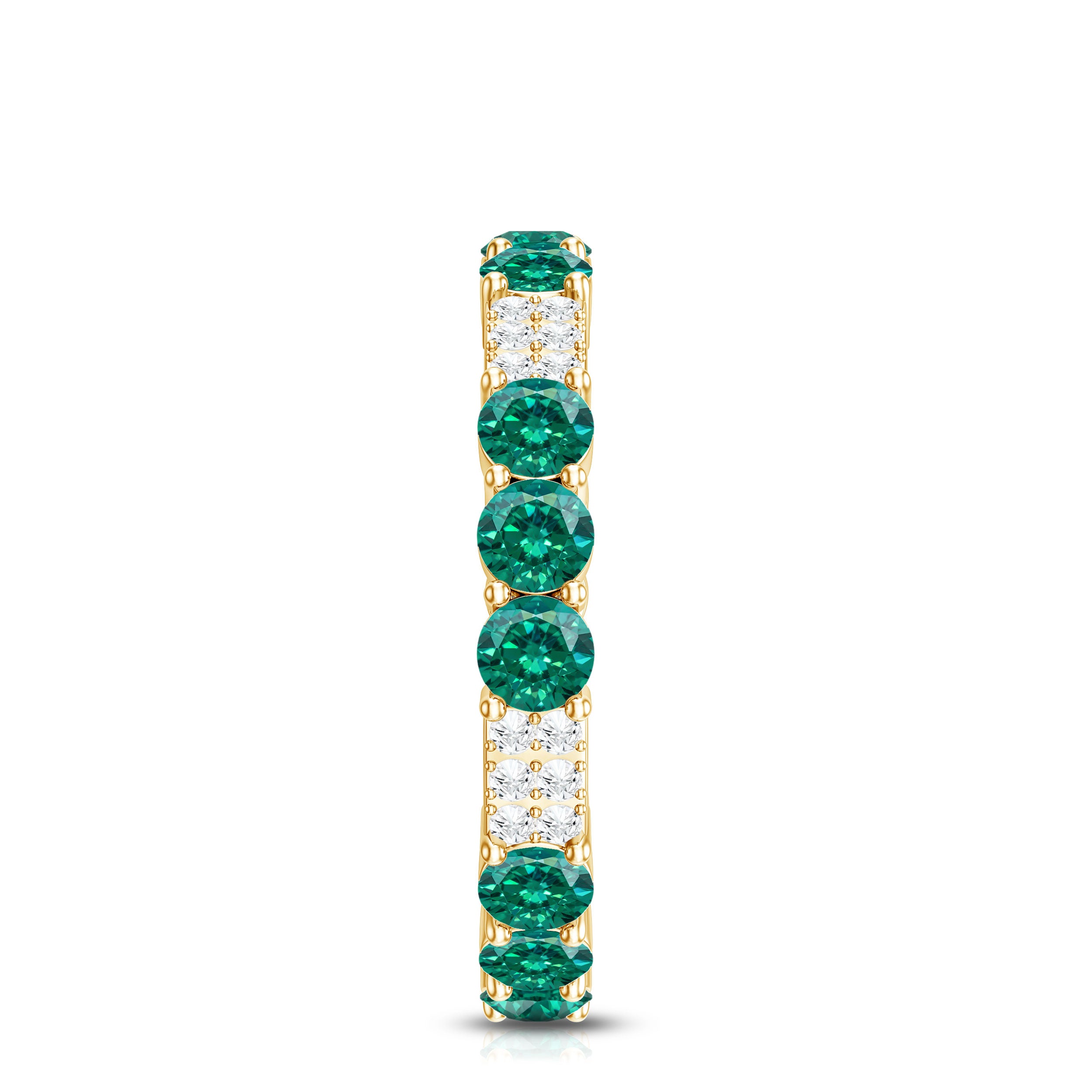 Certified Lab Grown Emerald Diamond Eternity Wedding Band AAAA - Rosec Jewels