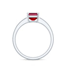 Lab Grown Ruby Emerald Cut Engagement Ring with Real Diamond AAAA - Rosec Jewels