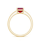 Lab Grown Ruby Emerald Cut Engagement Ring with Real Diamond AAAA - Rosec Jewels