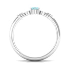Natural 6X8mm Aquamarine Oval Engagement Ring with Diamond AAA - Rosec Jewels