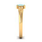 Natural 6X8mm Aquamarine Oval Engagement Ring with Diamond AAA - Rosec Jewels
