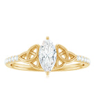 Marquise Cut Moissanite Celtic Knot Engagement Ring D-VS1 - Rosec Jewels
