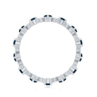Pear Shape London Blue Topaz and Diamond Full Eternity Band AAA - Rosec Jewels