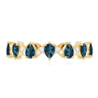 Pear Shape London Blue Topaz and Diamond Full Eternity Band AAA - Rosec Jewels