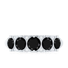 Vintage Inspired Black Onyx 5 Stone Anniversary Ring with Certificate AAA - Rosec Jewels