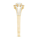 Womens Moissanite Halo Engagement Ring with Split Shank D-VS1 - Rosec Jewels