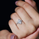 Marquise Cut Moissanite Antique Style Engagement Ring with Halo D-VS1 - Rosec Jewels