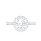 Vintage Inspired Moissanite Flower Engagement Ring D-VS1 - Rosec Jewels