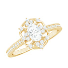 Vintage Inspired Moissanite Flower Engagement Ring D-VS1 - Rosec Jewels