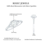 Princess Cut Moissanite Halo Engagement Ring with Split Shank D-VS1 - Rosec Jewels