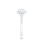 Princess Cut Moissanite Halo Engagement Ring with Split Shank D-VS1 - Rosec Jewels