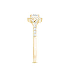 Princess Cut Moissanite Halo Engagement Ring with Split Shank D-VS1 - Rosec Jewels