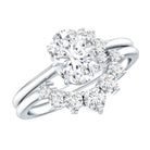 Rosec Jewels-Designer 1.2 Carat Oval Cut Moissanite Wedding Ring Set With Certificate