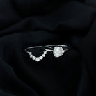 Rosec Jewels-Designer 1.2 Carat Oval Cut Moissanite Wedding Ring Set With Certificate