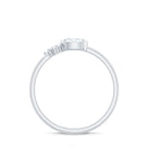 Oval and Round Moissanite Promise Ring for Her D-VS1 - Rosec Jewels