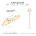 Oval and Round Moissanite Promise Ring for Her D-VS1 - Rosec Jewels