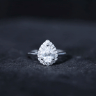 1 CT Brilliant Cut Moissanite Teardrop Engagement Ring D-VS1 - Rosec Jewels